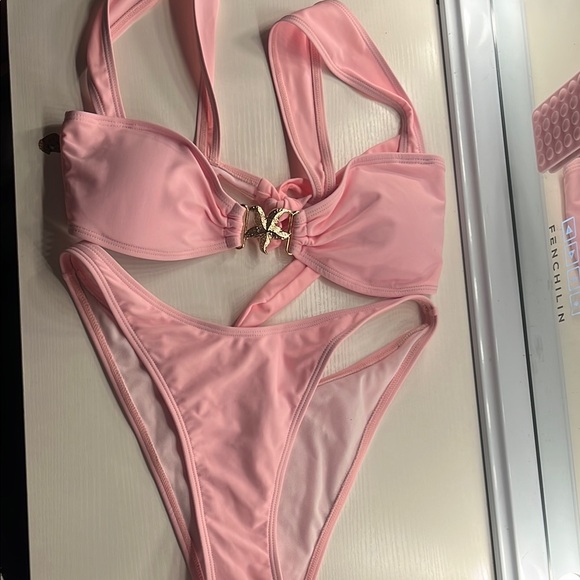 Pink Bikini with Gold Accent - Picture 1 of 5